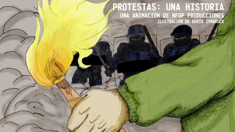 Ilustración del corto 'Protestas: Una historia'